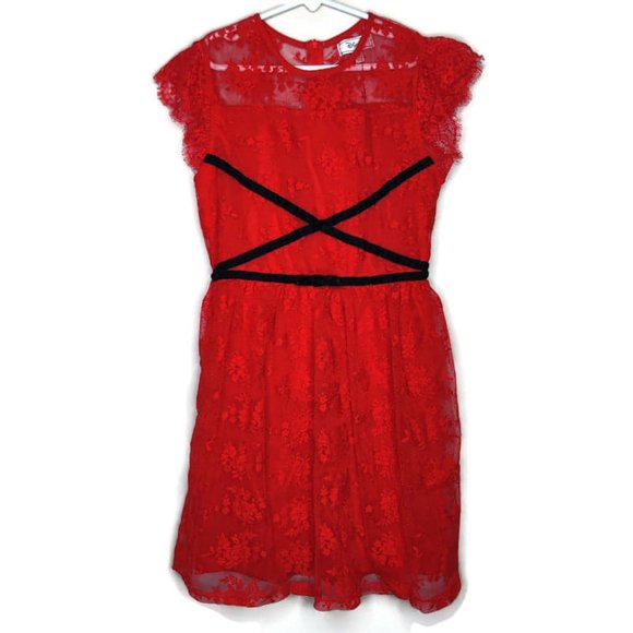 D-Signed Other - Disney D-Signed Girls Red Lace Short Sleeve Dress